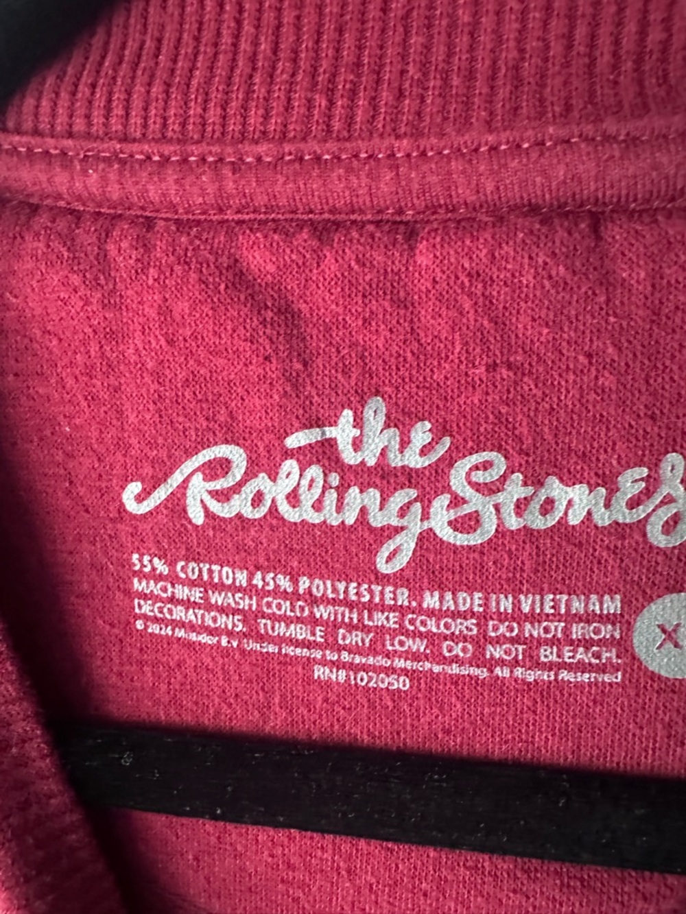 The Rolling Stones Burgundy Sweatshirt with Red Cherry Mouth Graphic Size XS - Picture 2 of 4